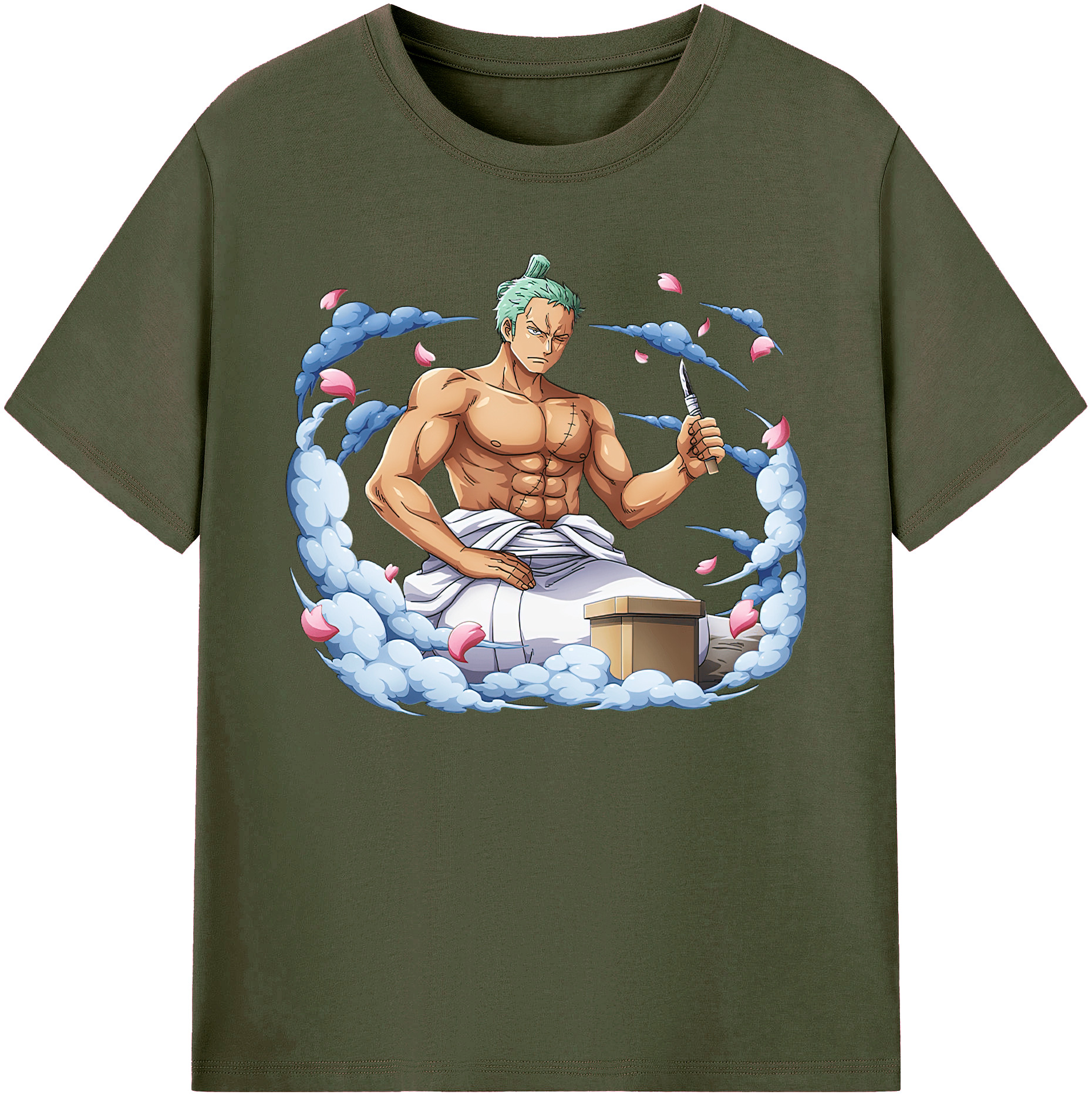 ワンピース ロロノア・ゾロ ONE PIECE Roronoa Zoro 綿100％ メンズ半袖Tシャツ｜肌触りやわらか＆通気性